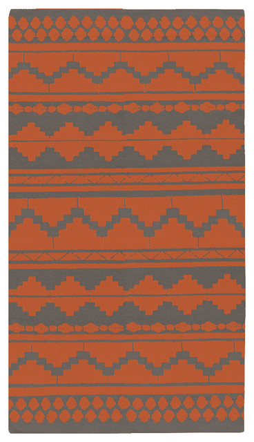 Fwn Pattern Rug Hand Woven Frontier Wool Rug FT-497, 3'6
