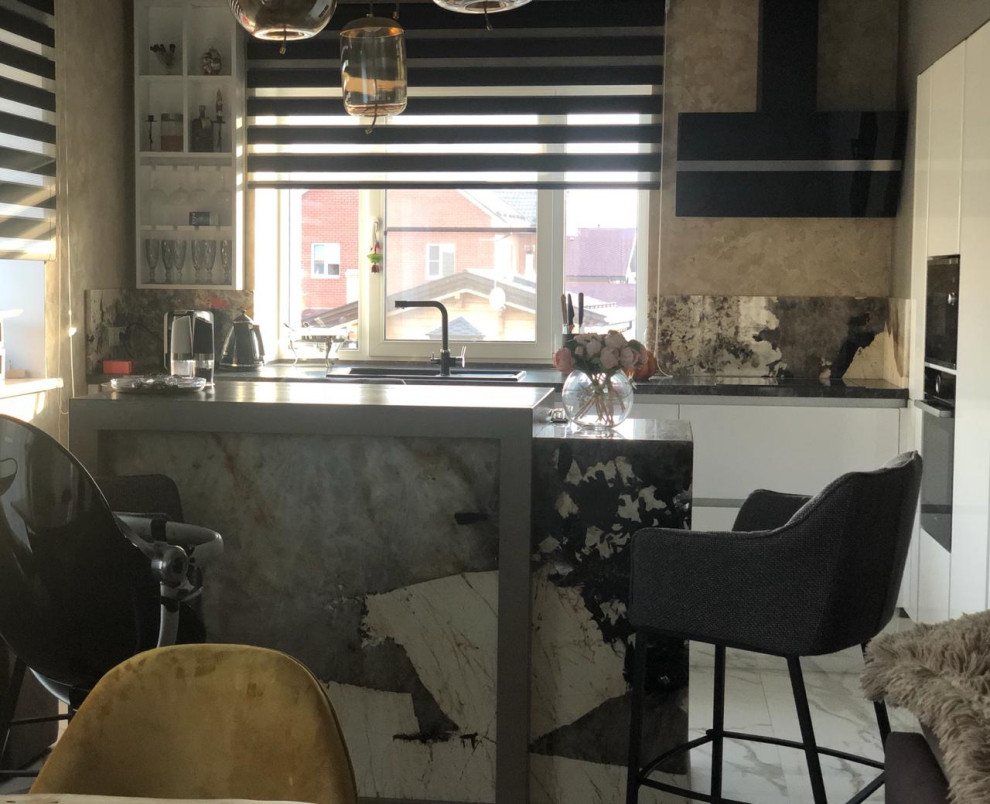 Камень в интерьере для кухни в стиле Лофт