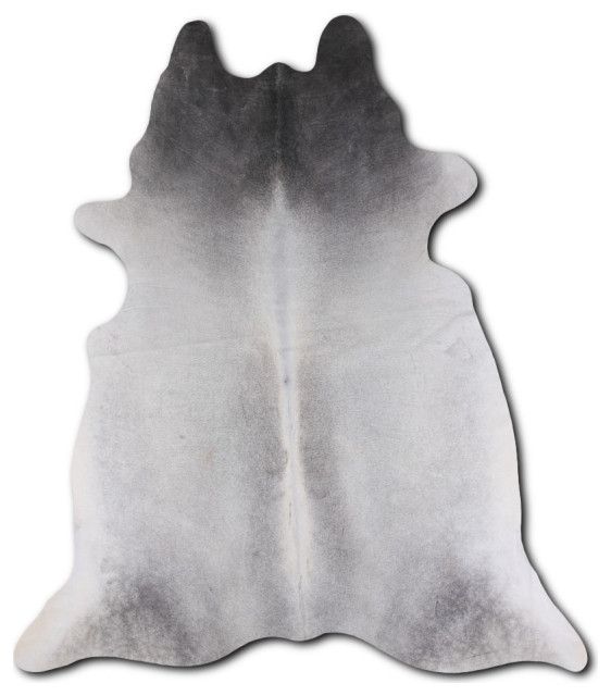 NATURAL HAIR ON Cowhide Rug DE GREY, 5'x7' to 6'x8' Southwestern