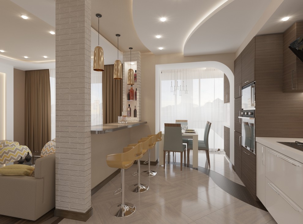 Дизайн квартиры-студии для молодой семьи