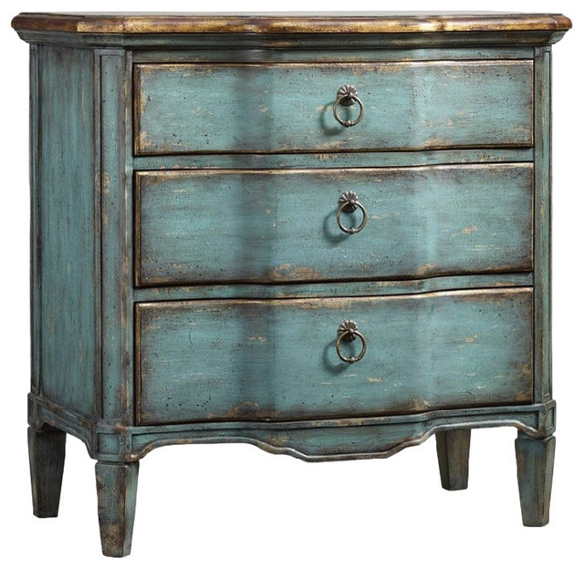 3Drawer Turquoise Chest in Blues Farmhouse Accent Chests And