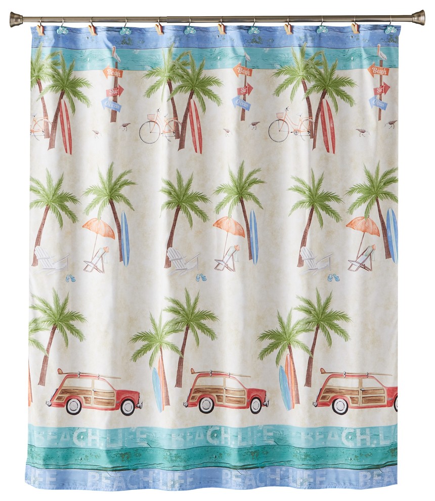 Paradise Beach Shower Curtain Tropical Shower Curtains by