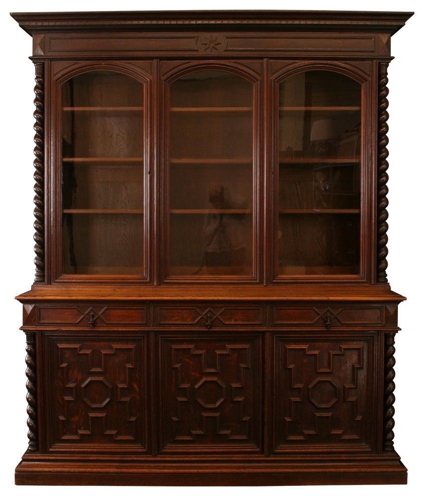 Consigned 1880 Antique French Bookcase Buffet Hunting