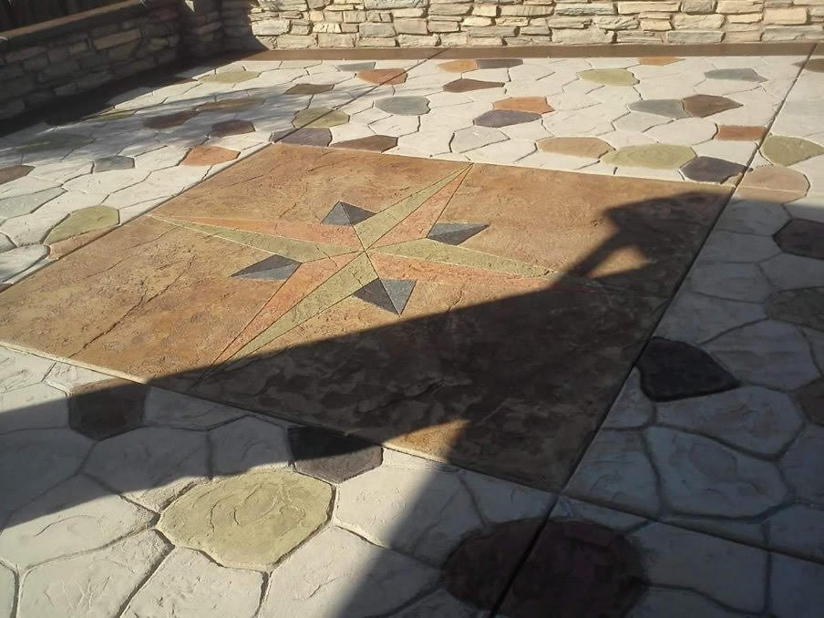 Custom stamped concrete, stained and sealed