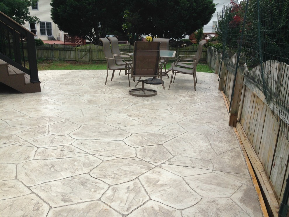 Photo of a patio in Richmond with stamped concrete.