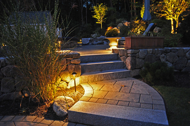 Natural Stone Fireplace And Patio Milton Ma Residence Rustic