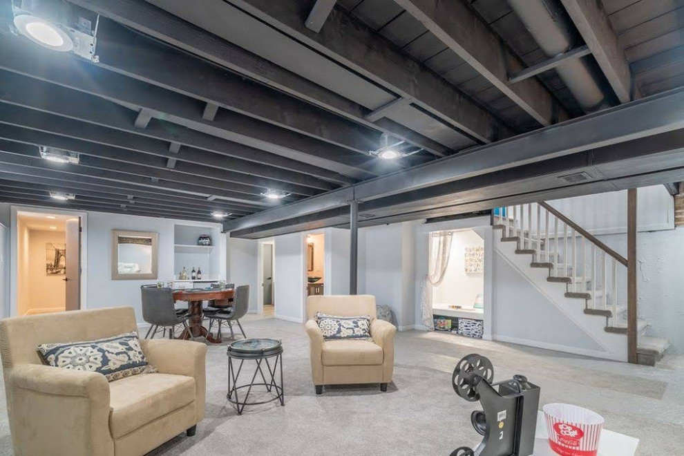 Contemporary Basement and Living Area Remodel