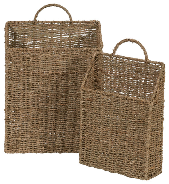 Rectangular Wicker Hanging Baskets Tropical Baskets by Household