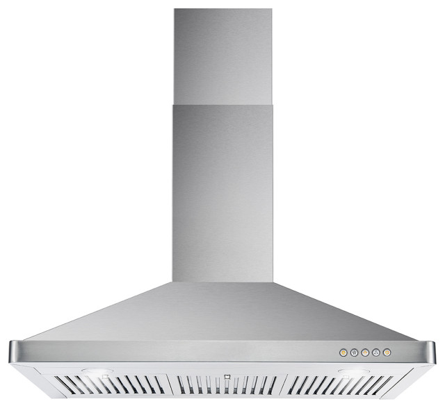 Cosmo 36 in. Wall Mount Range Hood, Ducted, Push Button, Permanent Filters