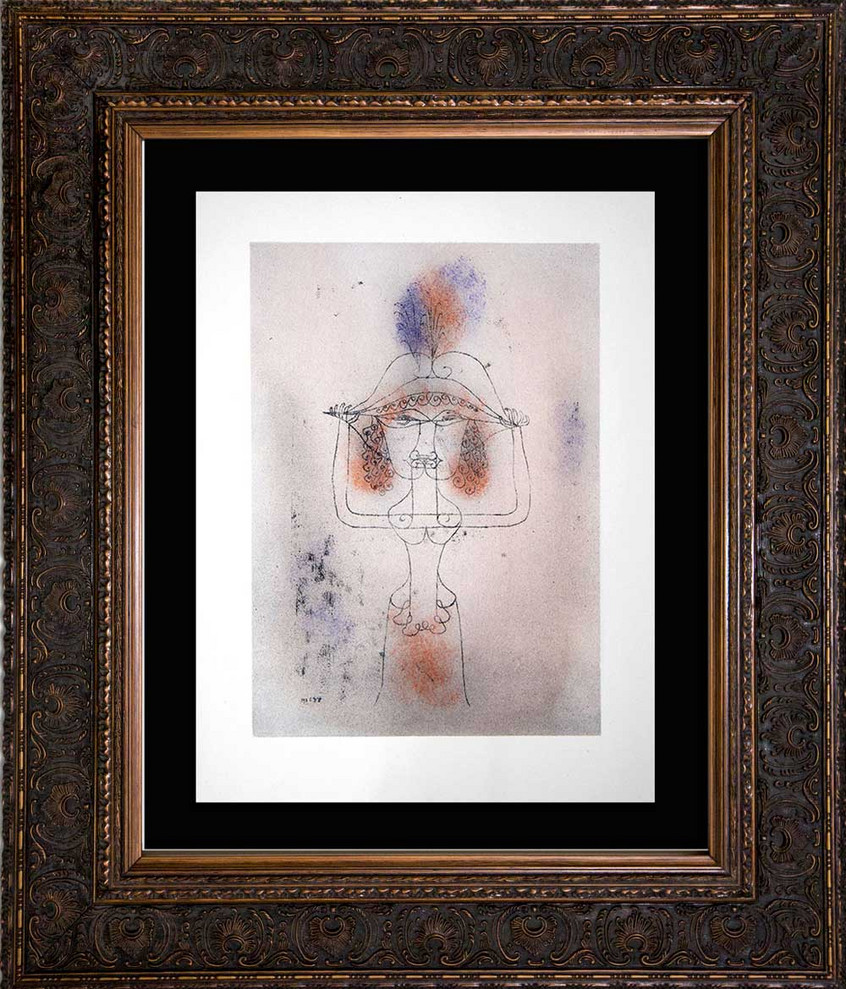 Paul KLEE Lithograph Color LIMITED Ed. “Singer of the Comic Opera" w/Frame