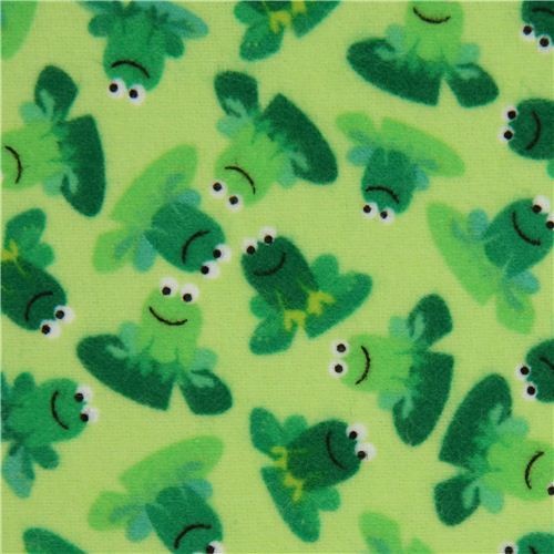 lime green frog flannel fabric Timeless Treasures USA