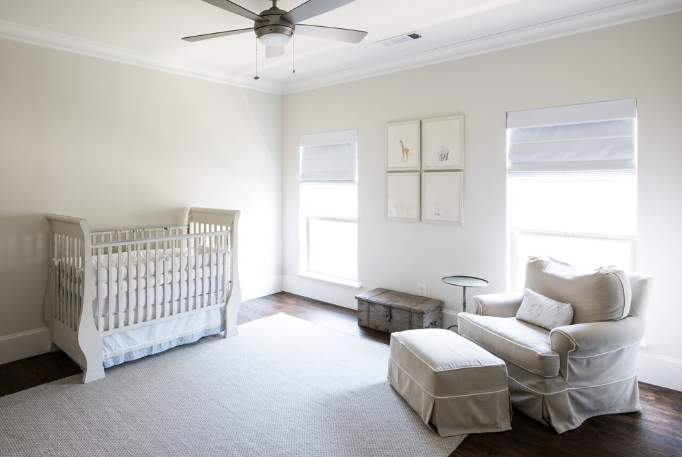 This is an example of a transitional nursery in Dallas.