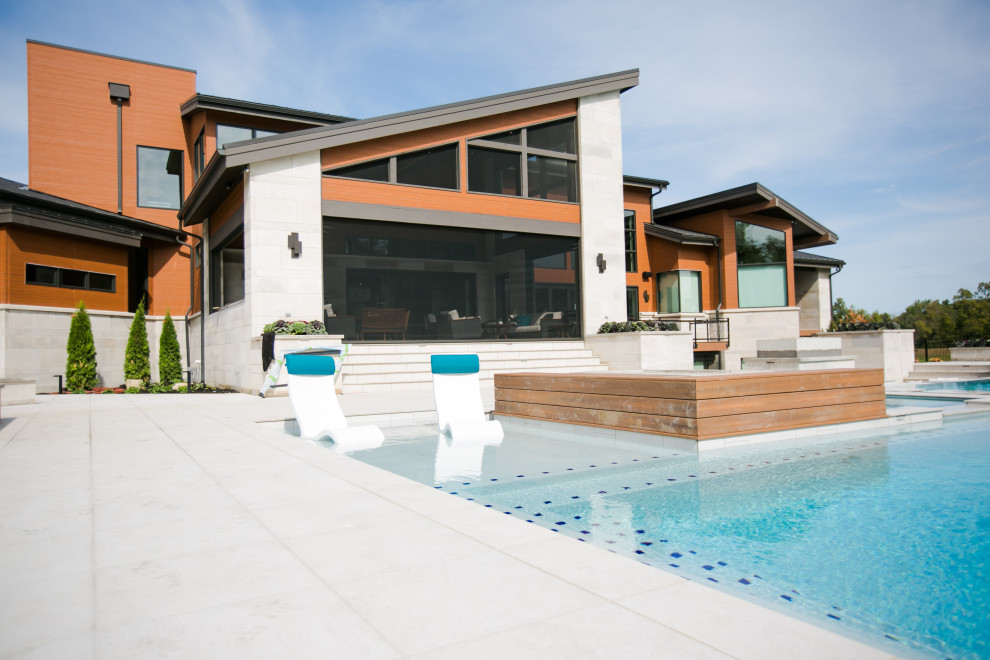 This is an example of a modern pool in Indianapolis.