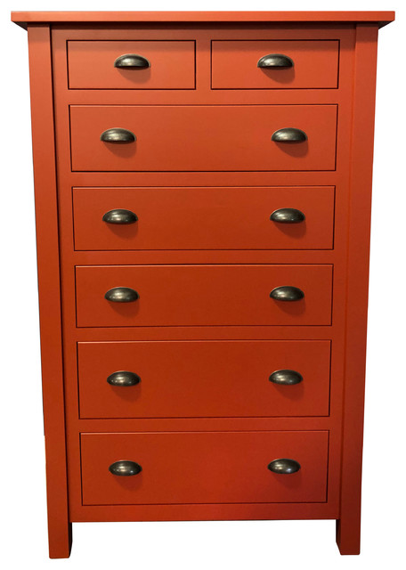 Penn Dresser Red 6 Drawer Chest, Bureaus And Dressers