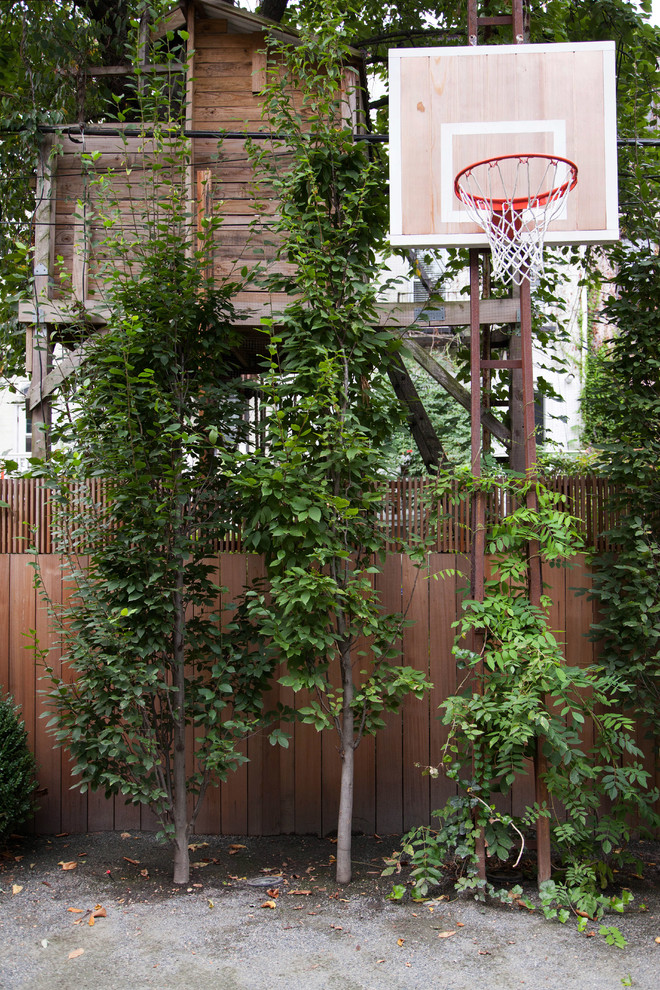 This is an example of a traditional partial sun outdoor sport court in New York.