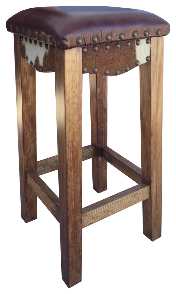 Canyon Stool With Leather Southwestern Bar Stools And Counter