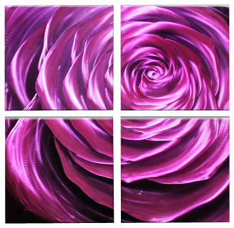 Metal Wall Art Modern Sculpture Decor Flower Purple Velvet Metal Wall Art Modern Sculpture Decor Flower Purple Velvet