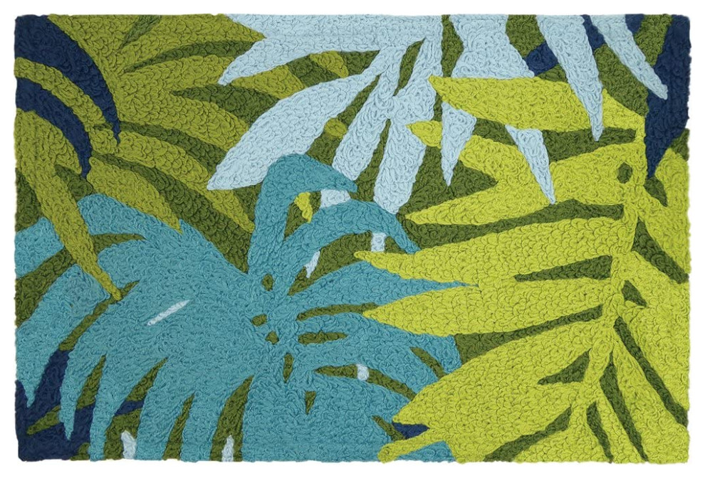 JellyBean Accent Rug Blue Palms Tropical Area Rugs by Uber Bazaar