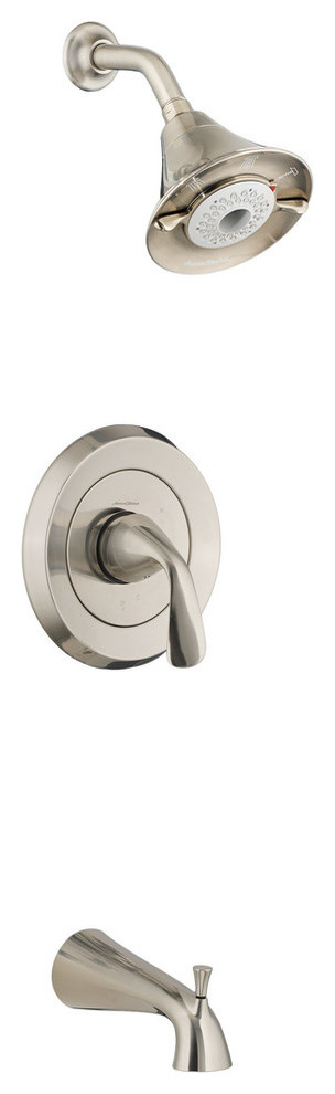 Pressure Balance Bath/Shower Fitting With Flowise Showerhead, Satin Nickel