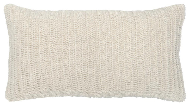 Kosas Home Nakeya Knitted 14 X 26 Throw Pillow, Ivory