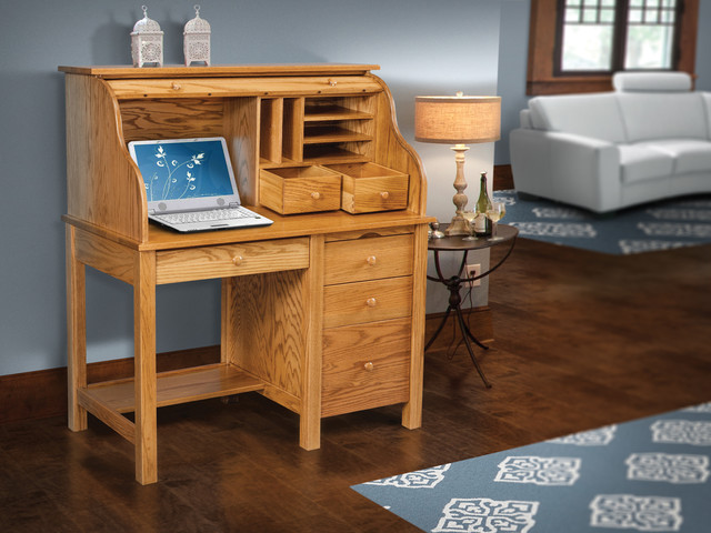 Computer Roll Top Desk Traditional Home Office Other By