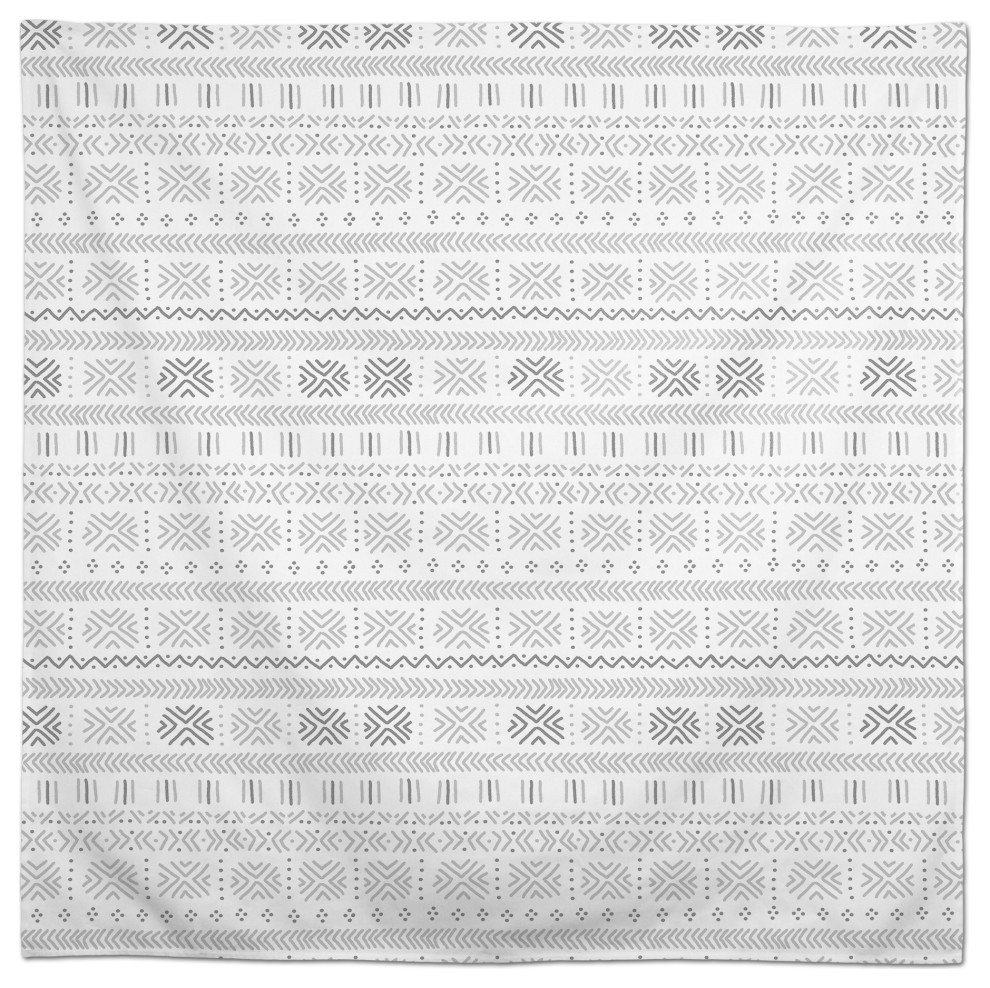 Gray Mudcloth 58x58 Tablecloth