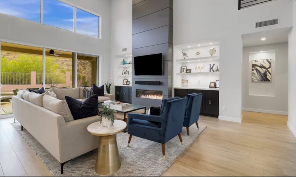 Living room - transitional living room idea in Phoenix