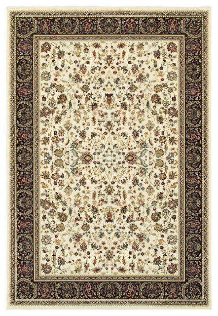 Oriental Weavers Kashan Ivory/ Black Oriental Indoor Area Rug 1'10"X3'