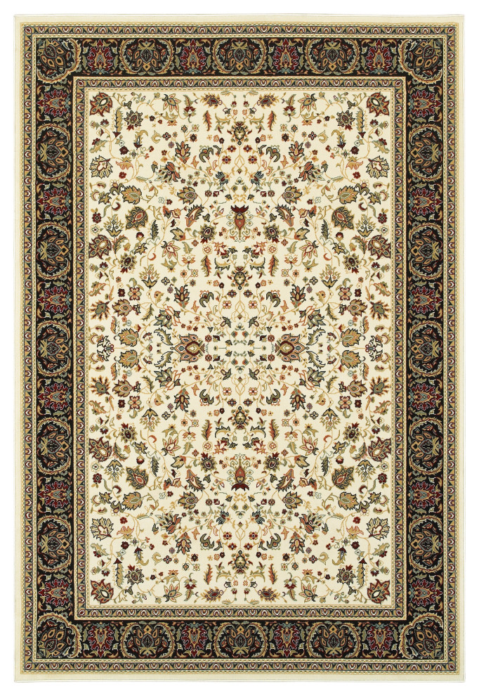Oriental Weavers Kashan Ivory/ Black Oriental Indoor Area Rug 1'10"X3'