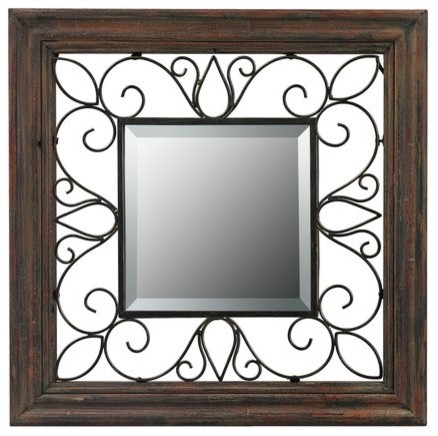 Sterling Industries Almeda 19" Square Wood Framed Wall Mirror