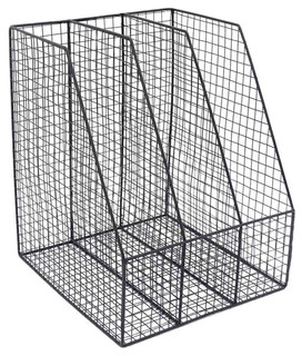 Functionally Designed Wire Mesh Metal Letter Holder, Black - Industrial ...