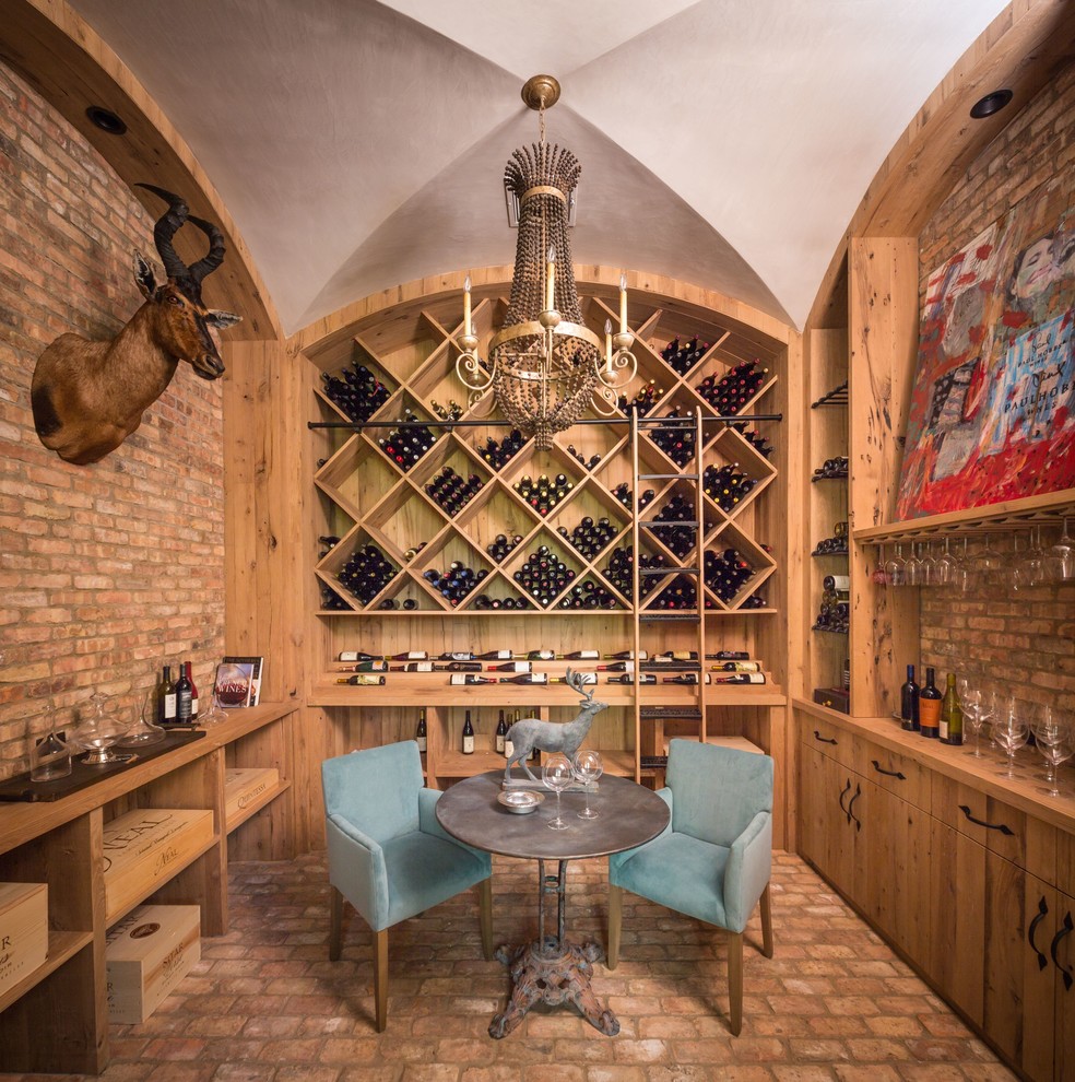 Inspiration for a country wine cellar remodel in Houston