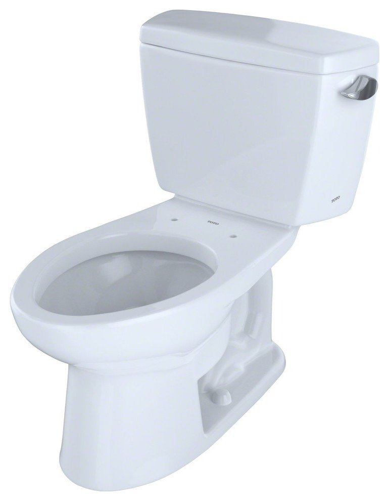 Toto Drake Elongated 1.6 GPF Toilet, Right-Hand Trip Lever, Cotton White