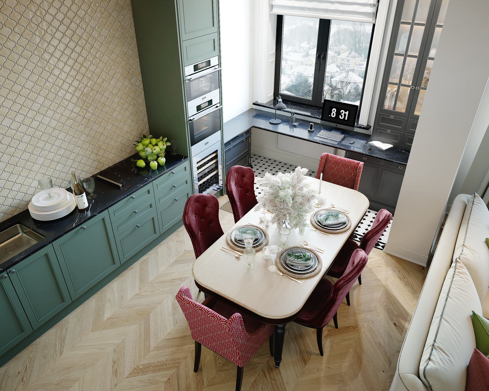 Современная классика, квартира 78м2