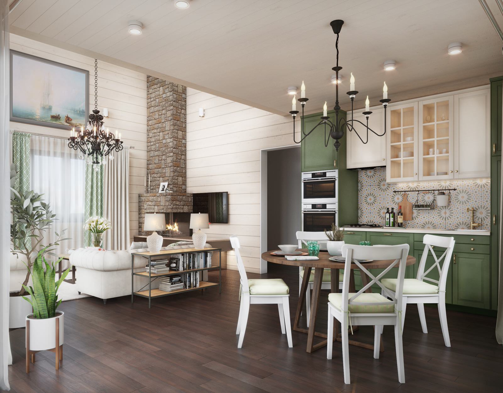 Кухня-гостиная со вторым светом