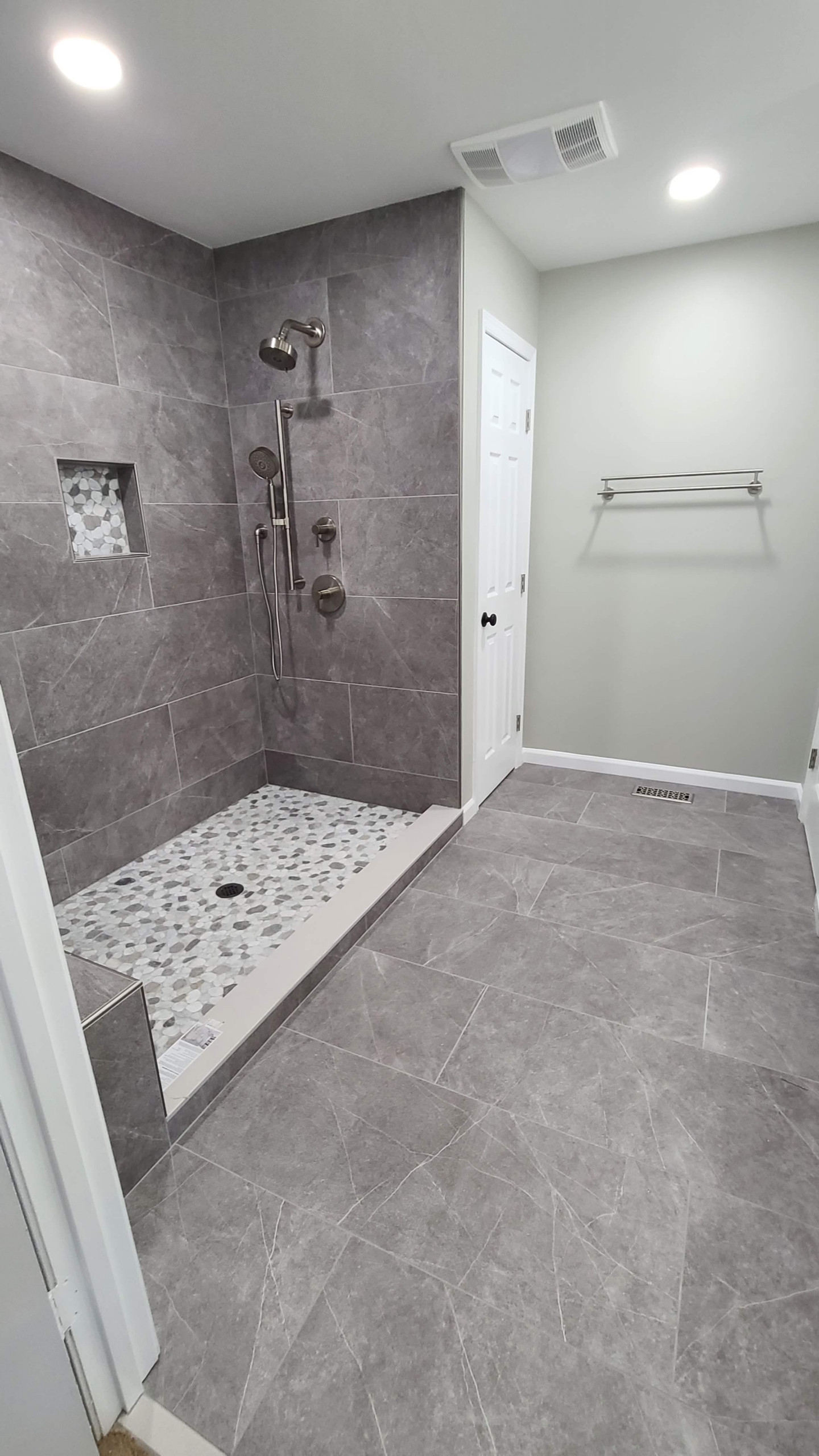 Dove Grey Contemporary Bathroom Remodel