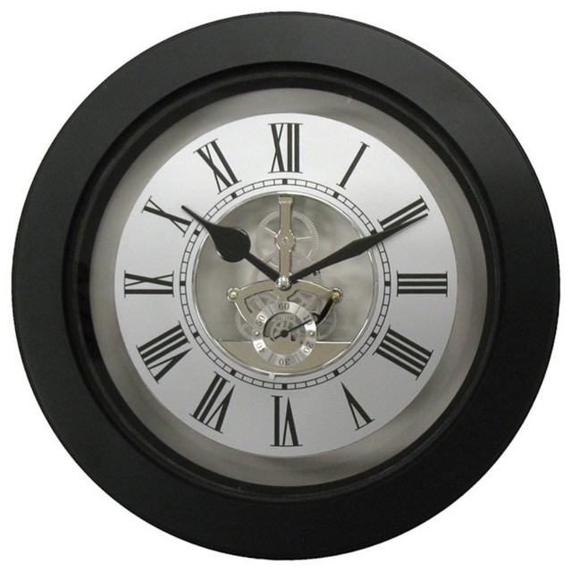 Geneva 10-in. Black Plastic Skeleton Wall Clock