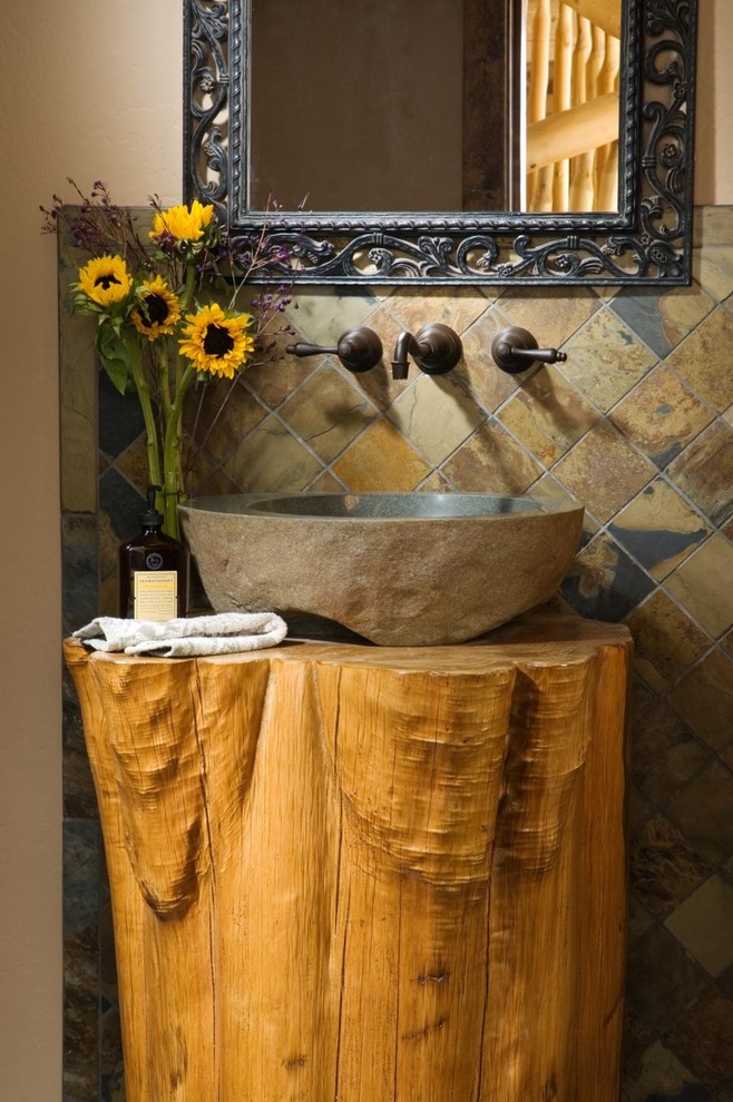 Photo of a country powder room in Boise.
