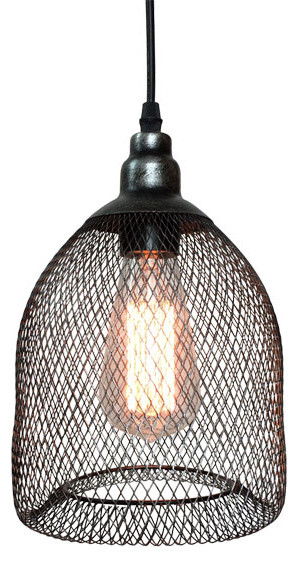 Style Wire Mesh Black Pendant Light Swing Style Wire Mesh Black Pendant Light