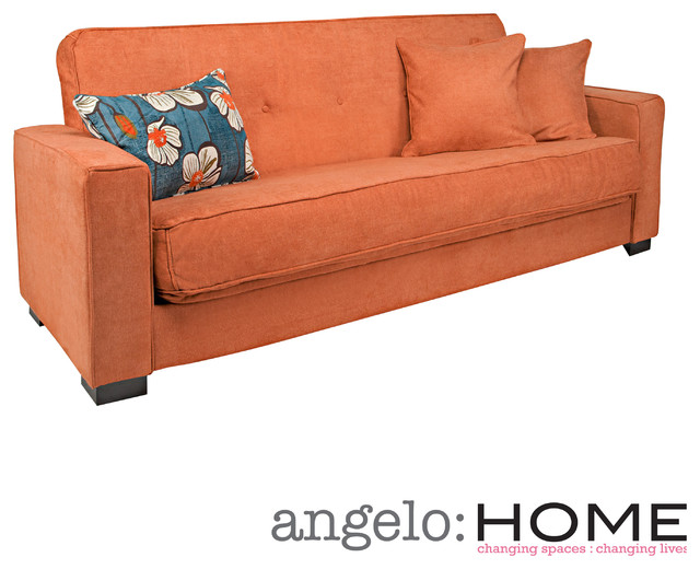 Angelo Home Alden Parisian Rust Autumn Velvet Convert A Couch Futon Angelo Home Alden Parisian Rust Autumn Velvet Convert A Couch Futon Sofa Sleeper