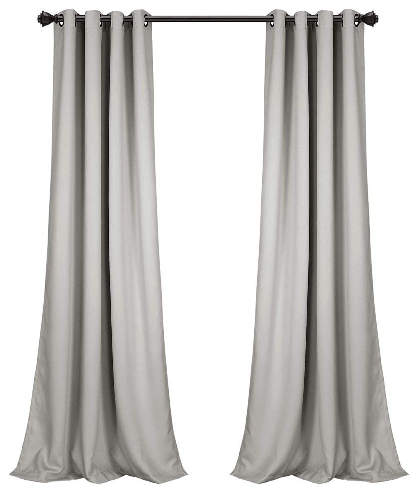 Lush Decor Insulated Grommet Blackout Curtain Panels Light Gray Pair ...