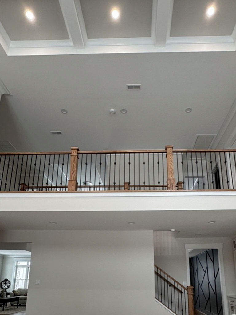 117_Distinct Oak Staircase with Iron Balusters & Oak Rail Profile, Chantilly VA