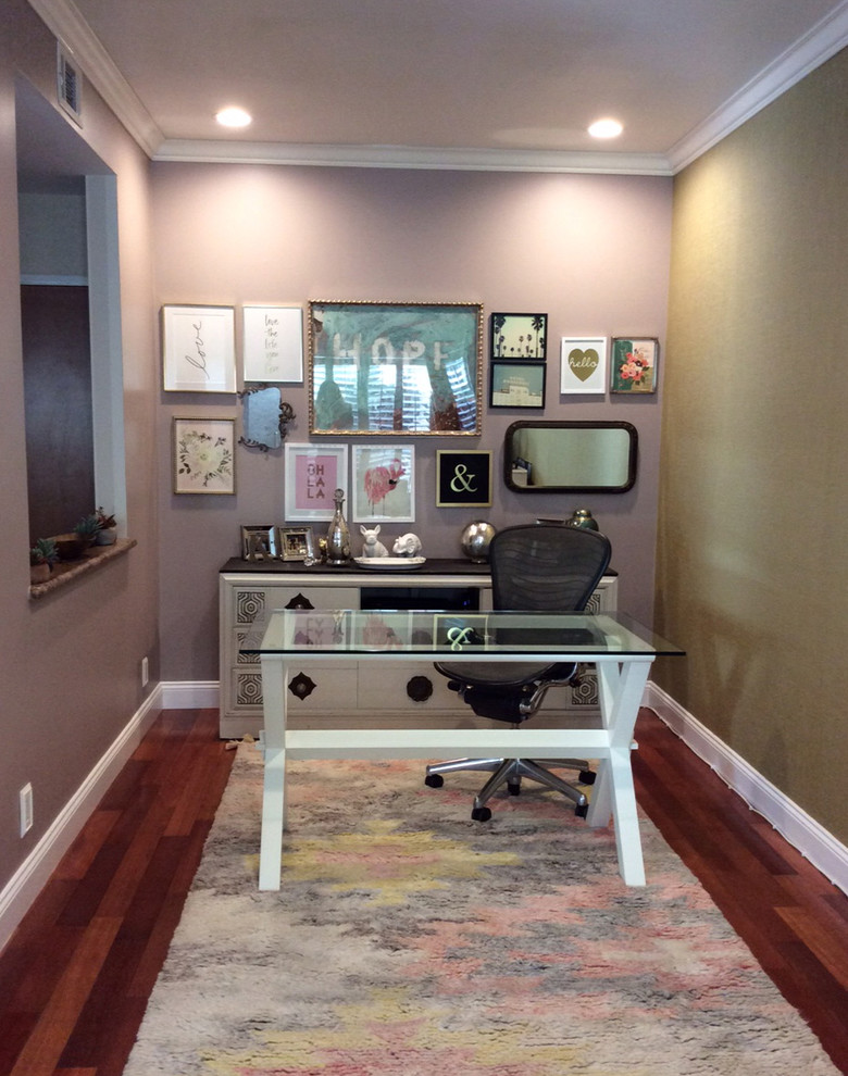 Vibrant Art Wall in Home Office