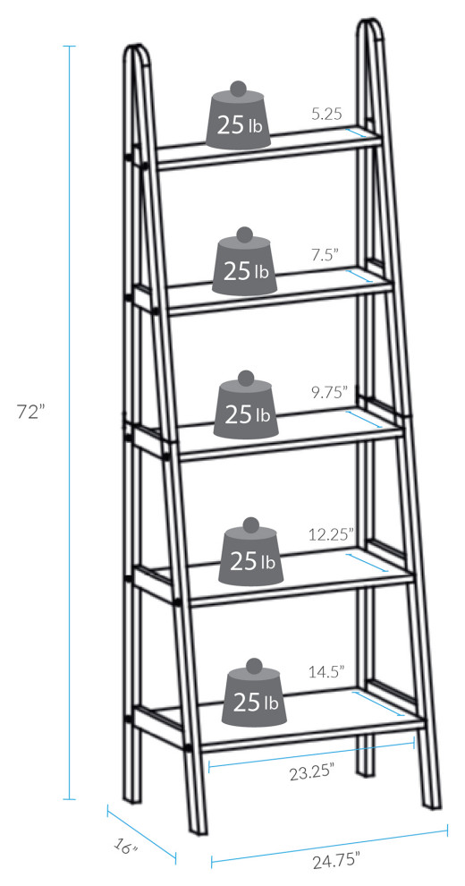 5Shelf Ladder Bookcase Transitional Bookcases by Casual Home Houzz