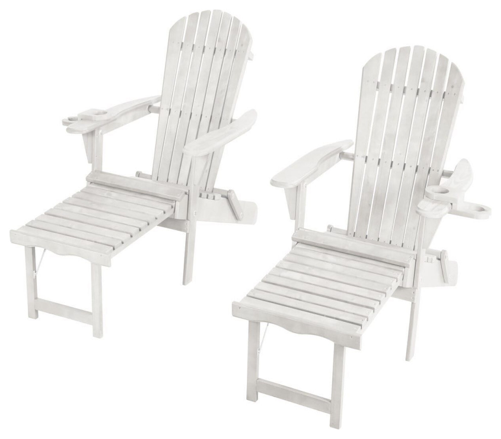 Oceanic Adirondack Chaise Foldable Chair, 2 Chairs Beach Style Adirondack Chairs by CTE