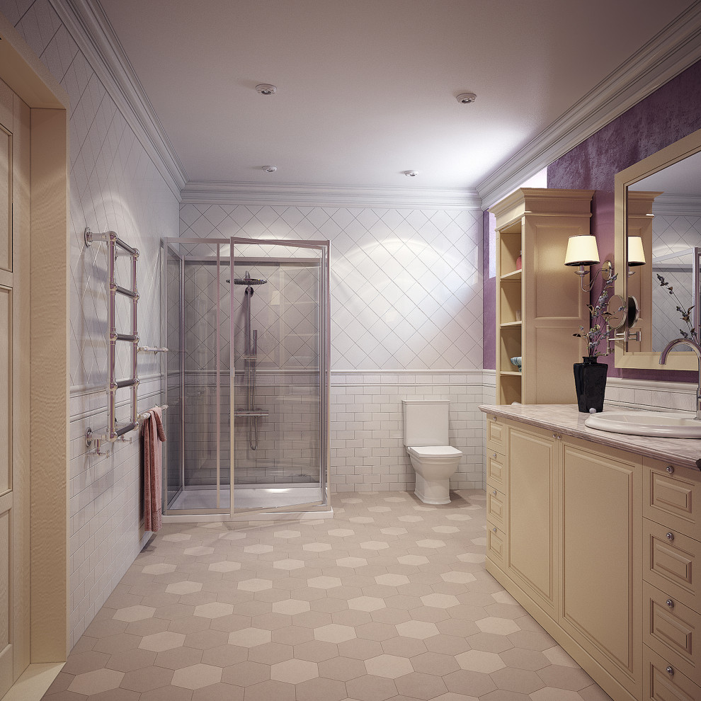 Ванная комната в стиле прованс в загородном доме