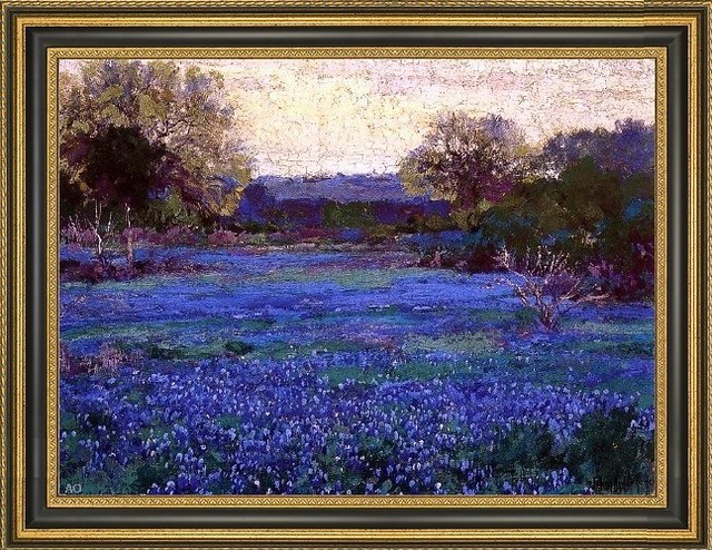 Julian Onderdonk Bluebonnets On A Grey Day Framed Premium Canvas Print Traditional Prints And Posters By Art Megamart Houzz