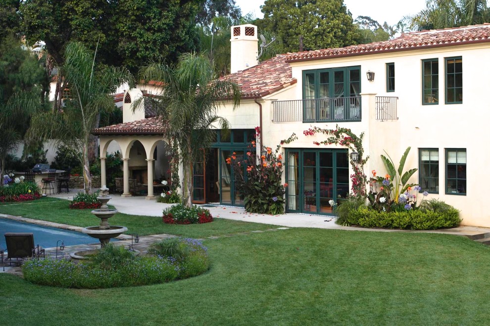 Photo of a mediterranean two-storey exterior in Los Angeles.