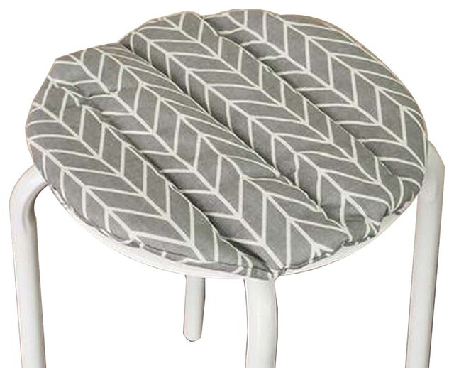 Gray Cotton Round Stool Pad Stool Calico Cushion Stool Mat Modern