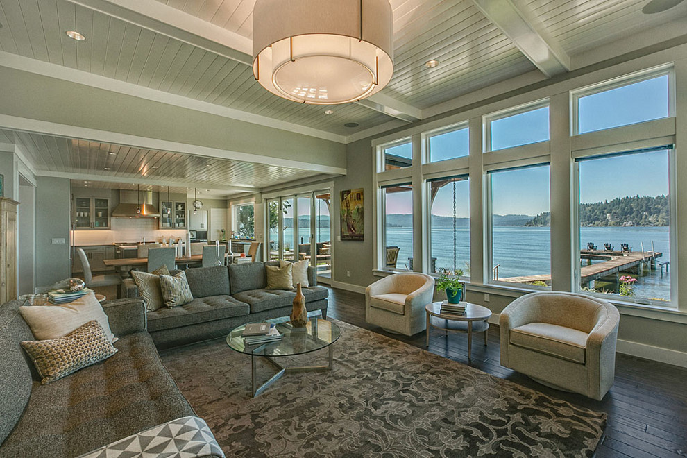 Inspiration for a contemporary family room in Seattle.